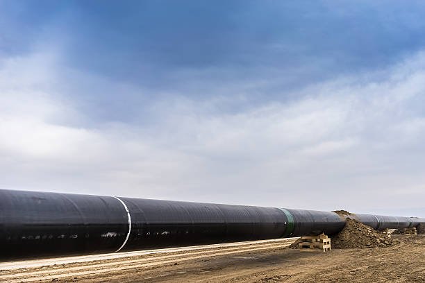 construction of gas pipeline Trans Adriatic Pipeline - TAP in north Greece. The pipeline starts from the Caspian sea and reaches the coast of southern Italy